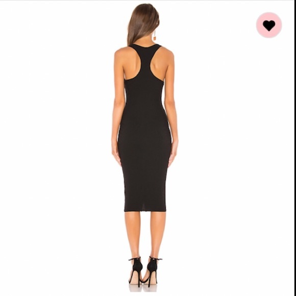 NEW REVOLVE ABOUT US STRETCH BLACK RIBBED BODYCON MIDI DRESS XS - Picture 10 of 16